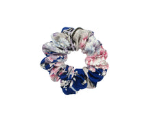 Load image into Gallery viewer, Purple Pink Silk Kimono Scrunchies, Ship from USA Upcycled Vintage Fabric