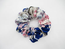 Load image into Gallery viewer, Purple Pink Silk Kimono Scrunchies, Ship from USA Upcycled Vintage Fabric