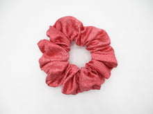 Load image into Gallery viewer, Bright Pink Silk Kimono Scrunchies, Upcycled Hair Tie, Ship from USA