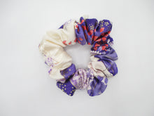 Load image into Gallery viewer, Eco Friendly Recycled Silk Kimono Scrunchies, Simple Kimono Hair Tie