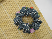Load image into Gallery viewer, Beautiful Japanese Vintage Upcycled Silk Kimono Fabric Scrunchies Blue