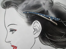 Load image into Gallery viewer, Bluish Gray Minimalist Hair Accessory 130mm Beak Style Upcycled Fabric Clip