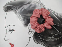 Load image into Gallery viewer, Pink Asanoha Upcycled Vintage Silk Kimono Scrunchies Hair Tie