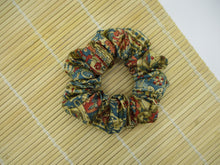 Load image into Gallery viewer, Brown Silk Upcycled Kimono Scrunchies, Ship from USA