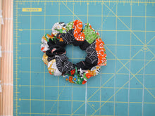 Load image into Gallery viewer, Vintage Upcycled Silk Kimono Scrunchies, Ship from USA Black Floral