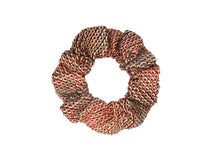 Load image into Gallery viewer, Upcycled Brown Shibori Silk Kimono Scrunchies, Japanese Fabric Ponytail Holder