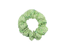 Load image into Gallery viewer, Silk Kimono Fabric Hair Tie, Kimono Scrunchie Ship from USA, Green Shibori