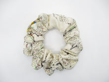 Load image into Gallery viewer, Silk Kimono Scrunchies, Ship from USA Lovely White Floral