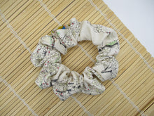Load image into Gallery viewer, Silk Kimono Scrunchies, Ship from USA Lovely White Floral
