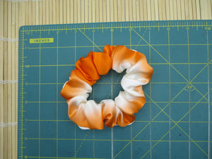 Silk Scrunchy, Simple Kimono Hair Tie Ship from USA Cream Orange