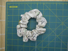 Load image into Gallery viewer, Silk Kimono Scrunchies, Ship from USA Lovely White Floral