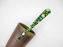 Load image into Gallery viewer, Green X Black Minimalist Silk Kimono Hair Clip Ship from USA 130mm, 5 1/8 inches