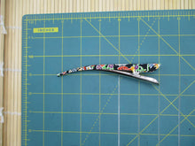 Load image into Gallery viewer, Black Floral Kimono Clip, Japanese Fabric Metal Hair Clip