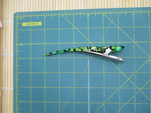 Load image into Gallery viewer, Green X Black Minimalist Silk Kimono Hair Clip Ship from USA 130mm, 5 1/8 inches