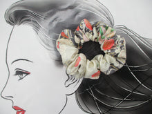 Load image into Gallery viewer, Elegant Floral Kimono Silk Scrunchies, Japanese Fabric