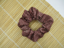 Load image into Gallery viewer, Brown Shibori Kimono Scrunchies, Ship from USA Japanese Gift Idea