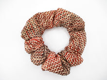 Load image into Gallery viewer, Upcycled Brown Shibori Silk Kimono Scrunchies, Japanese Fabric Ponytail Holder