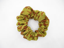 Load image into Gallery viewer, Brown Kimono Scrunchies, Floral Statement Japanese Fabric Scrunchy