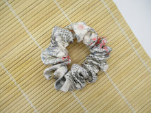 Load image into Gallery viewer, Sleek Floral Silk Recycled Silk Fabric Scrunchy, Kimono Scrunchies, Ship from USA