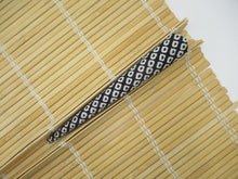 Load image into Gallery viewer, Almost Black Deep Dark Blue Shibori Kimono Fabric Alligator Hair Clip