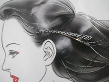 Load image into Gallery viewer, Almost Black Deep Dark Blue Shibori Kimono Fabric Alligator Hair Clip