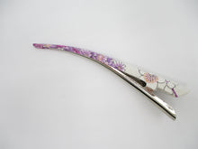 Load image into Gallery viewer, Pink Purple Blue Vintage Silk Kimono Silk Kimono Hair Clip, Ship from USA