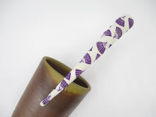 Load image into Gallery viewer, Purple Japanese Fan Sensu Kimono Clip, Long Metal Hair Clip