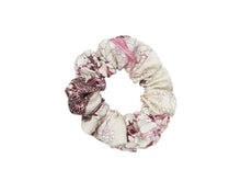 Load image into Gallery viewer, Pink Purple Kimono Scrunchies, Silk Fabric Hair Tie Ship from USA Floral