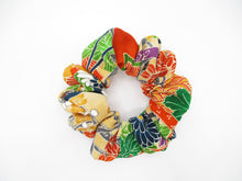 Load image into Gallery viewer, Vintage Kimono Chirimen Silk Scrunchy, Ship from USA Eco Friendly