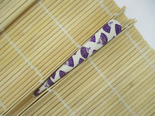 Load image into Gallery viewer, Purple Japanese Fan Sensu Kimono Clip, Long Metal Hair Clip