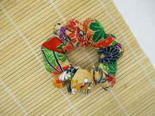 Load image into Gallery viewer, Vintage Kimono Chirimen Silk Scrunchy, Ship from USA Eco Friendly