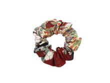 Load image into Gallery viewer, Purplish Brown Floral Simple Handmade Vintage Silk Kimono Scrunchie