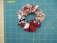 Load image into Gallery viewer, Purplish Brown Floral Simple Handmade Vintage Silk Kimono Scrunchie