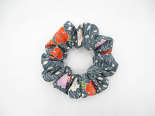 Load image into Gallery viewer, Beautiful Japanese Vintage Upcycled Silk Kimono Fabric Scrunchies Blue