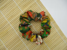 Load image into Gallery viewer, Vitamin Colors Silk Kimono Scrunchie, Upcycled Vintage Fabric Hair Tie