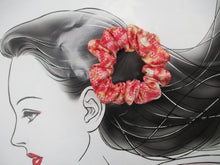 Load image into Gallery viewer, Silk Kimono Simple Scrunchies, Upcycle Handmade, Ship from USA Pink Shibori
