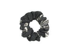 Load image into Gallery viewer, Eco Friendly Upcycled Silk Kimono Vintage Fabric Scrunchies Black Simple
