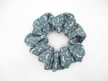 Load image into Gallery viewer, Light Blue Silk Kimono Scrunchies Japanese Fabric Handmade