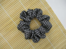 Load image into Gallery viewer, Unisex Black Silk Upcycled Kimono Scrunchies, Ship from USA