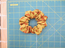 Load image into Gallery viewer, Brown Silk Kimono Scrunchies, Handmade Japanese Gift Upcycled Silk Scrunchy