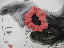 Load image into Gallery viewer, Pink Edo Komon Kimono Scrunchy, Japanese Vintage Fabric Hair Tie