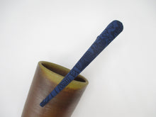 Load image into Gallery viewer, Blue Katazome Japanese Vintage Silk Simple Kimono Hair Clip