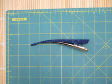 Load image into Gallery viewer, Blue Katazome Japanese Vintage Silk Simple Kimono Hair Clip