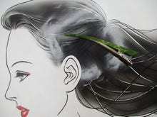 Load image into Gallery viewer, Green 130mm 5 1/8 inch Long Kimono Clip, Minimalist Metal Alligator Clip