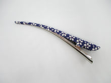 Load image into Gallery viewer, Purple Floral Silk Japanese Fabric Kimono Alligator Hair Clip