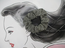 Load image into Gallery viewer, Black Shibori Kimono Silk Fabric Scrunchies Shipf from USA
