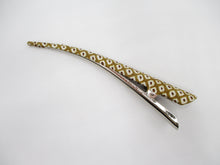 Load image into Gallery viewer, Brown Shibori Silk Kimono Hair Clip, 130mm Long Metal Ship from USA