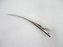 Load image into Gallery viewer, Minimalist 130mm Long Fabric Metal Hair Clip, White 5 1/8 inches