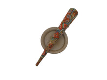 Load image into Gallery viewer, Brown Kimono Fabric Hair Slide 130mm Long Metal Clip