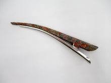 Load image into Gallery viewer, Brown Kimono Fabric Hair Slide 130mm Long Metal Clip